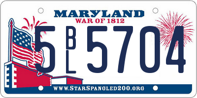 MD license plate 5BL5704