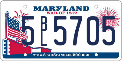 MD license plate 5BL5705