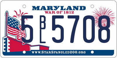 MD license plate 5BL5708