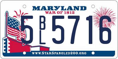 MD license plate 5BL5716