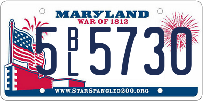 MD license plate 5BL5730