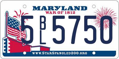 MD license plate 5BL5750
