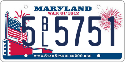 MD license plate 5BL5751
