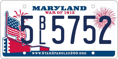 MD license plate 5BL5752