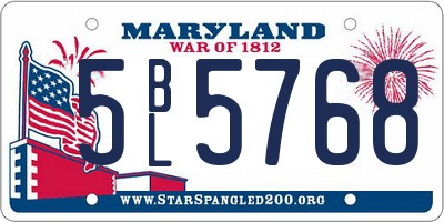 MD license plate 5BL5768