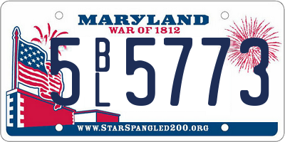 MD license plate 5BL5773