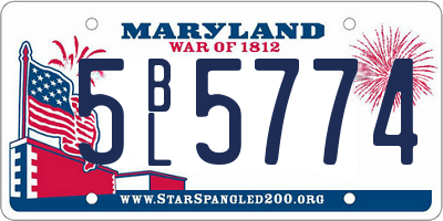MD license plate 5BL5774