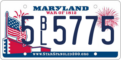 MD license plate 5BL5775