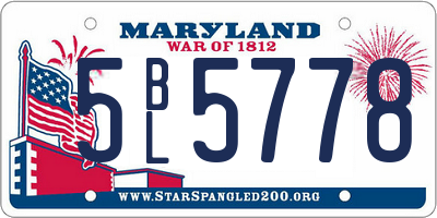 MD license plate 5BL5778