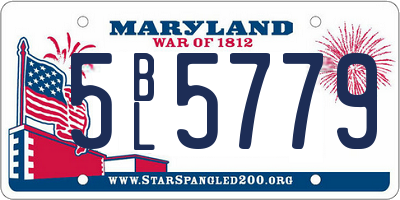MD license plate 5BL5779