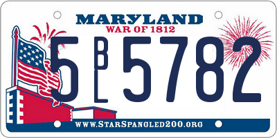 MD license plate 5BL5782