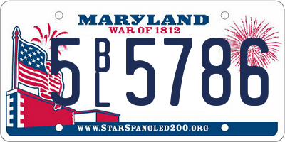 MD license plate 5BL5786