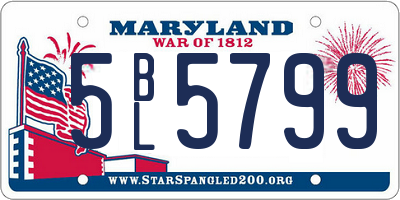 MD license plate 5BL5799