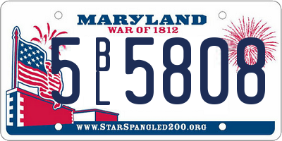 MD license plate 5BL5808