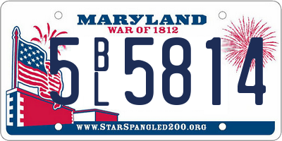 MD license plate 5BL5814