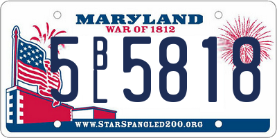 MD license plate 5BL5818