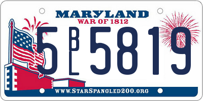 MD license plate 5BL5819