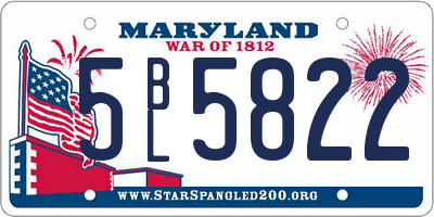 MD license plate 5BL5822