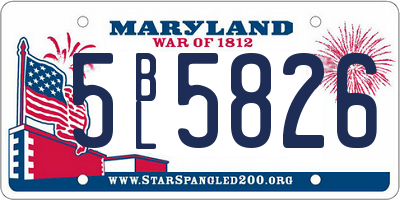 MD license plate 5BL5826