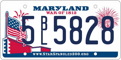 MD license plate 5BL5828