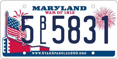 MD license plate 5BL5831