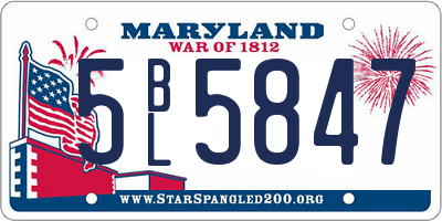 MD license plate 5BL5847