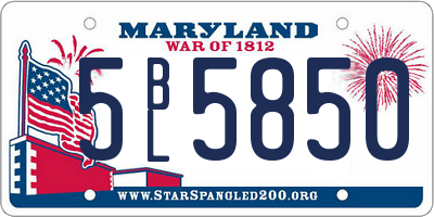 MD license plate 5BL5850