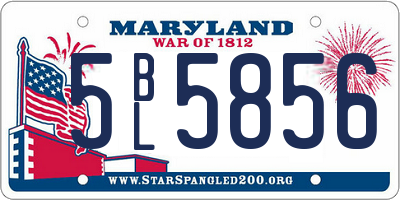 MD license plate 5BL5856