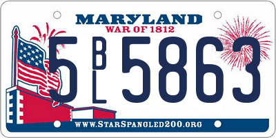 MD license plate 5BL5863