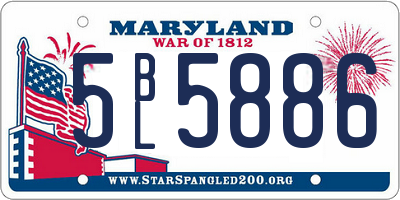 MD license plate 5BL5886