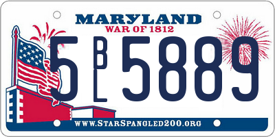 MD license plate 5BL5889