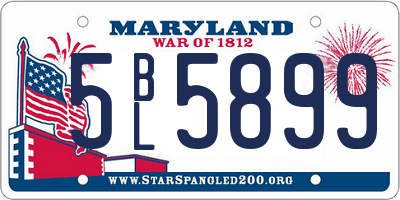 MD license plate 5BL5899