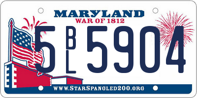 MD license plate 5BL5904