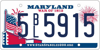 MD license plate 5BL5915
