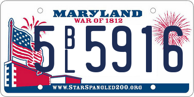 MD license plate 5BL5916