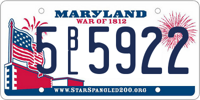 MD license plate 5BL5922
