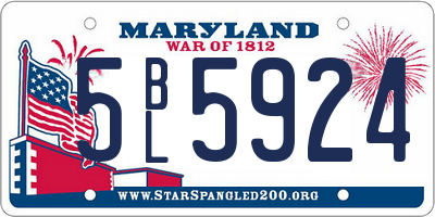 MD license plate 5BL5924
