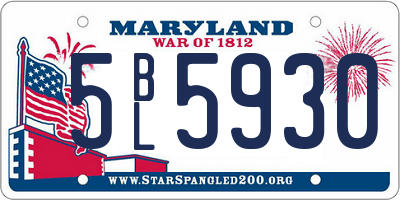 MD license plate 5BL5930