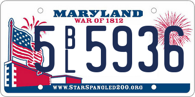 MD license plate 5BL5936