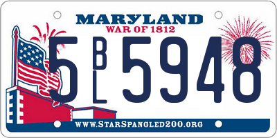 MD license plate 5BL5948