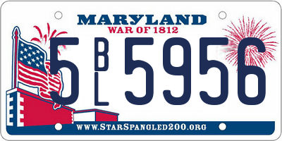MD license plate 5BL5956
