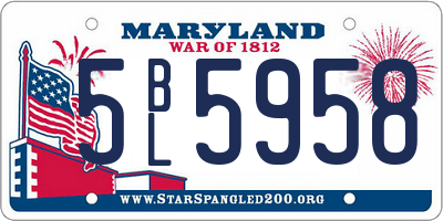 MD license plate 5BL5958