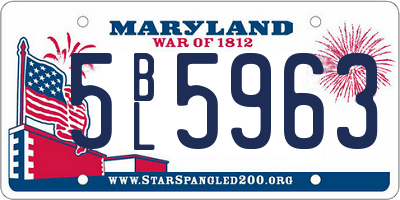 MD license plate 5BL5963