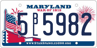 MD license plate 5BL5982