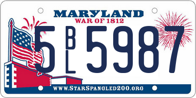 MD license plate 5BL5987
