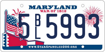 MD license plate 5BL5993