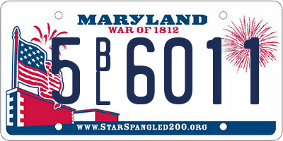 MD license plate 5BL6011