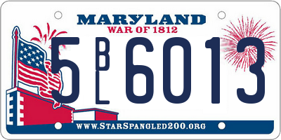 MD license plate 5BL6013