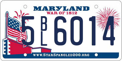 MD license plate 5BL6014