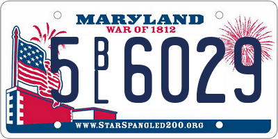 MD license plate 5BL6029